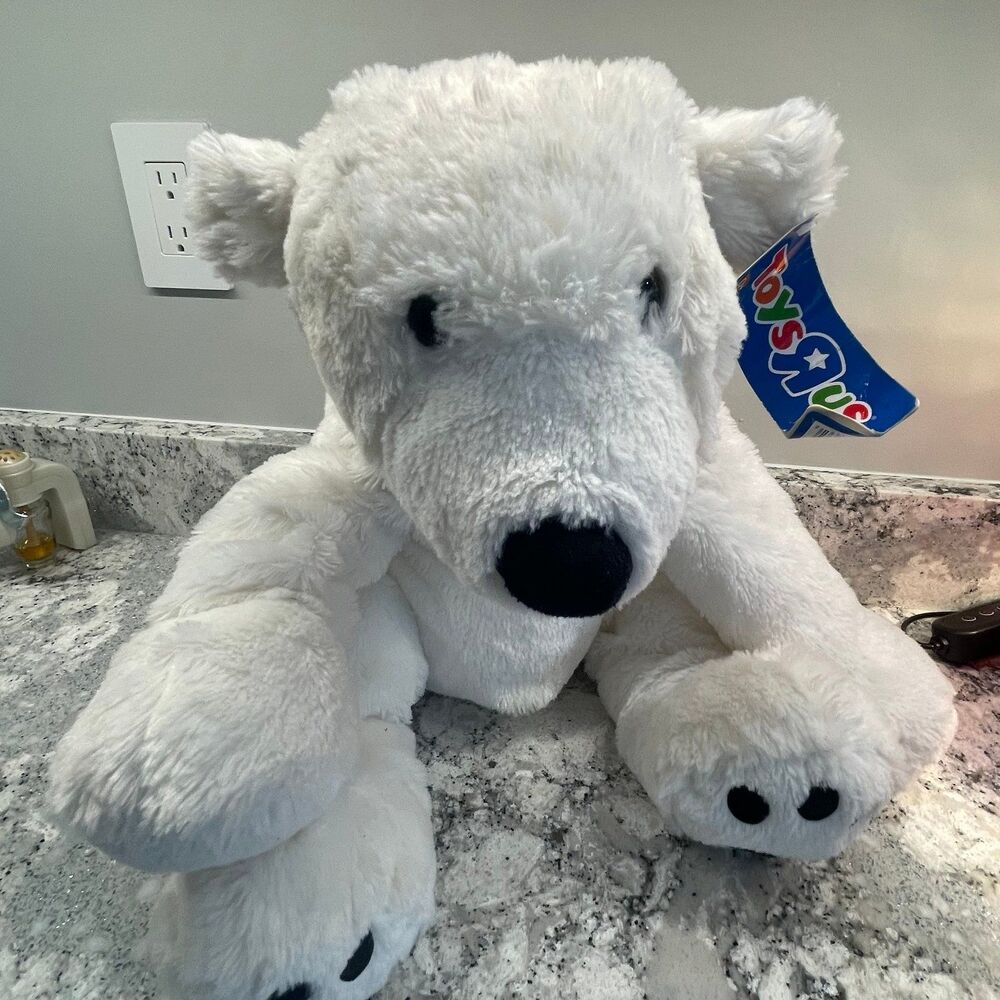 Toys R Us Exclusive Floppy Polar Bear Plush Stuffed Animal w/ Original Tag